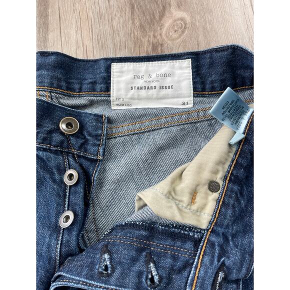 Rag & Bone women slim leg button fly jeans size 31W pre-loved - Picture 4 of 9